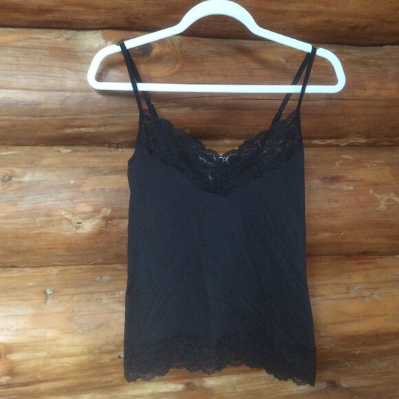 WHBM Black Y2K Fairy Grunge Lace Cami Whimsigoth Bella Swan 90s Tank Top Medium - Picture 1 of 4